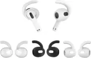 3 Pairs AirPods 3rd Generation Ear Hooks Anti Slip Covers (Black, White, Clear)