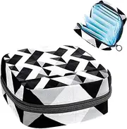 Period Bag,Sanitary Napkin Storage Bag,Black and White Triangle,Tampon Holder for Purse