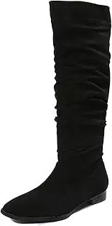 [SUABON] Casual Pleated Boots for Women with Low Heel and Flat Boots