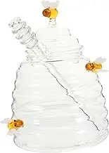 ELAYARD Set of Kitchen Honey Storage Jars Cute Honey Pots Stirring Rod Stylish Decorative