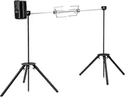 onlyfire Spit Rotisserie Outdoor Camp Grill with Support Legs for Outdoor Campfire Grilling - 35×5/16" Square Spit Rod