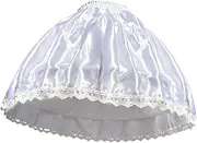 [Oshhni] Lolita Petticoat Tutu Pettiskirt Half Slips Ballet Dance Bubble Skirt 2 Hoops Underskirt Lolita Skirt Support for Dress Party White