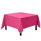 Square Tablecloth - 70 x 70 Inch Fuchsia Table Cloth for Medium Square or Rou...