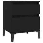 Wooden Bedside Cabinet Bedroom Side Table Lamp Storage Nightstand Black