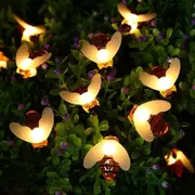 30 LED Honey Bee Outdoor Solar Powered String Lights