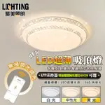 【聚美照明】吸頂燈 LED雙層星鑽燈 臥室燈客廳燈書房燈餐燈(圓形60CM 96W 手機APP遙控無極調光)