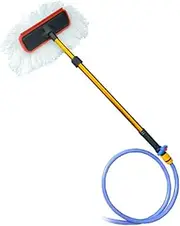 SPXMQSS Water Fed Pole Brush Head, Solar Panel Cleaning Brush and Pole Kit with Hose Attachment, Solar Panel Cleaning Kit Water Fed Great for Cleaning House Siding, Cars, Trucks and More.