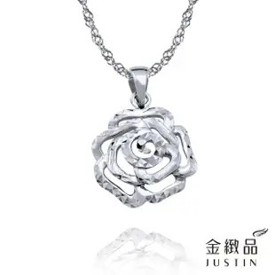 【金緻品】永生玫瑰 PT950鉑金墜子(玫瑰 花墜 優雅 時尚 年輕 白金墜子 白金墜飾 山茶花 簍空)