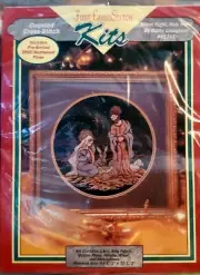 Vtg Just Cross Stitch Kits "Silent Night, Holy Night" 41711 Counted Cross Stitch