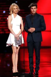 Actress January Jones actor Zac Efron present onstage at the 2010 - Old Photo 6