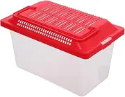HOMOBABE Box Transparent Portable Fish Tank Multi Functional Aquarium Container for Turtles and Hamsters Secure Lid Easy to Clean Durable Material for Pet Transport and Observation