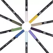 Dual Brush Pen Ar|t Markers, Desert Flora, 10-Pack. Blendable , Brush