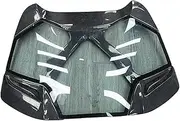 Capr Style Carbon Fiber Transparent Glass Car Rear Hood Spatula Cover Compatible For Ferrari 488 GTB