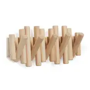 Umbra Picket Wall Hook 5 Flip Decorative Hooks Rail Coat Rack Hanger Natural