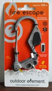 Fire Escape First Responder Inspired Multi-Tool Carabiner-Silver NIP