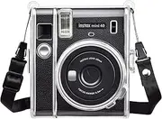 Rieibi Mini 40 Case, PU Leather Protective Case for Fujifilm Instax Mini 40 Instant Camera with Removable Shoulder Strap, Clear, camera case