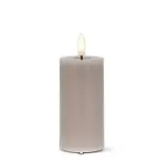 Led Gray Flameless Pillar Candle