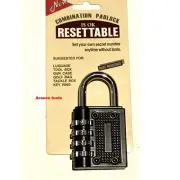 COMBINATION PADLOCK 4 DIGIT CODE - Resettable combination - NEW