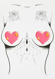 [Neva Nude] Sparkly Emoji Heart Pasties