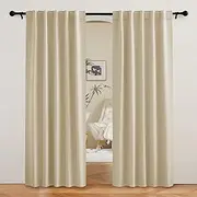 Blackout Curtains 80 inches Long Thermal Insulating Large Window Curtains for Living Room Sliding Glass Door Dining Home Office Backdrop, Biscotti Beige, W 42 x L 80 per Panel, 2 Panels