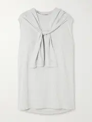 [Acne Studios] Acne Studios - Layered Appliquéd Cotton-jersey Tank Top - Gray - large large Gray