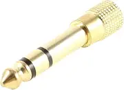 uxcell® 6.5mm Male Adapter to 3.5mm Stereo Jack Audio Connector Gold Tone for Microphone
