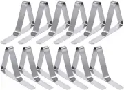 12 Pcs Tablecloth Clips,Stainless Steel Triangular Picnic Table Cloth Clips f...