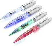 Glovion LED Pen Light, LED light Writing Pens Lighted Pen - Black Ink Penlights -(White/Red/Blue/Green Color)-Pack of 4 Pens