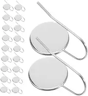 SEWOART 20pcs Earring Wire Hooks: Stainless Steel Blank Rectangle Trays Cabochon Earring Settings Blanks Pendant Tray for DIY Craft Jewelry Making Silver