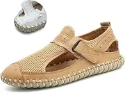 [ETORYOOX] Men's Mesh Quick-Drying Non-Slip Beach Water Shoes,Comfortable Closed-Toe Hook & Loop Hiking Water Sports Shoes,for Swimming Pools Beaches Surfing Walking Water