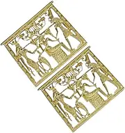 [LIFKOME] Fashion Retro Brooch Egyptian Temple Shape 2pcs Alloy Long-lasting Shine