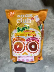 Snak Club Gummy Rings, Peach & Watermelon, Tajin Chile & Lime, (24 Pack 1 Ounce)