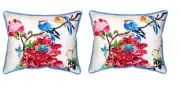 Pair of Betsy Drake Camelia Large Indoor Outdoor Pillows 16x20