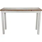LVD Boston Timber Glass 120x80cm Console Table Rectangle - Whitewash
