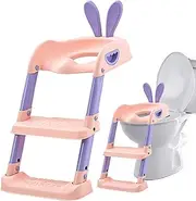 Kids Potty Seat for Toilet,Foldable Potty Training Toilet with Step Stool Ladder - Bathroom Accessories, Safe Potty with Anti-Slip Pad for 6 Months to 10 Years Kids