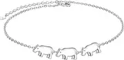 [DAOCHONG] S925 Sterling Silver Cute Animals Foot Charm Boho Beach Anklets Bracelet for Women Teenager Girls Adjustable 9 to 10.5 inches