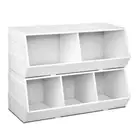 Keezi Kids Toy Box Bookshelf Storage Cabinet Stackable Organiser