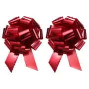 2pcs 24 Inch Extra Giant Large Pull Bow Christmas Metallic Ribbon Red