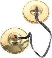 Generic Copper Finger Cymbals Bells Percussion Instrument Chimes Wind Chime Meditation Bowl Bird Song Bell Hand Cymbals with Straps Yoga Bag Small Cymbals Finger Cymbals for Adults