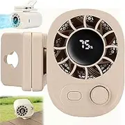 Car Clip on Fan with LED Display, 360° Rotation Car Seat Fan 100 Speeds Adjustable USB Rechargeable Personal Cooling Fans 1800mah Battery Portable Car Fans for Instant Summer Cooling(Beige)