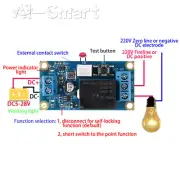 DC5-28V 1-channel Single-button One-touch Start/Stop Self-locking Relay Module