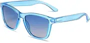 [LOLOFR] Retro Round Polarized Sunglasses for Women Men UV400 Sports Protection(Clear Barbie Powder)