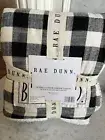 NEW Rae Dunn BLESSED Black White Plaid Buffalo Check Throw Blanket Sherpa 50x60