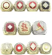 XiaKoMan st Louis World'Series 11-time Champions Rings Set with wooden Box