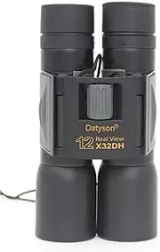 Portable Folding Binoculars, 12×32 HD FMC-Blue Film Binoculars Pocket Light Concert Ball Game- BAK4 Prism Middel Focusing