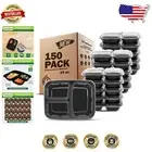 Versatile Meal Prep Containers [150 Pack] – Microwave, Dishwasher & Freezer Safe