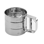 2Pcs Manual Mesh Flour Sugar Powder Stainless Steel Hand Sifter Sieve Cup Baking Tool