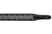 Guitar Strap - XTR 2.5 Inch Leather Classic Weave Black & White Zig-zag