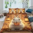 Bedding Suit Happy Halloween Comforter Cover Set Pumpkin Ghost Witch 37