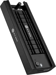 ICY BOX Docking Station for M.2 NVMe & SATA SSD, M.2 USB Adapter, USB 3.2 (Gen2, 10 Gbps), Cooling System, Toolless, USB-C, USB-A, PCIe M-Key, Aluminium, Black, 60953